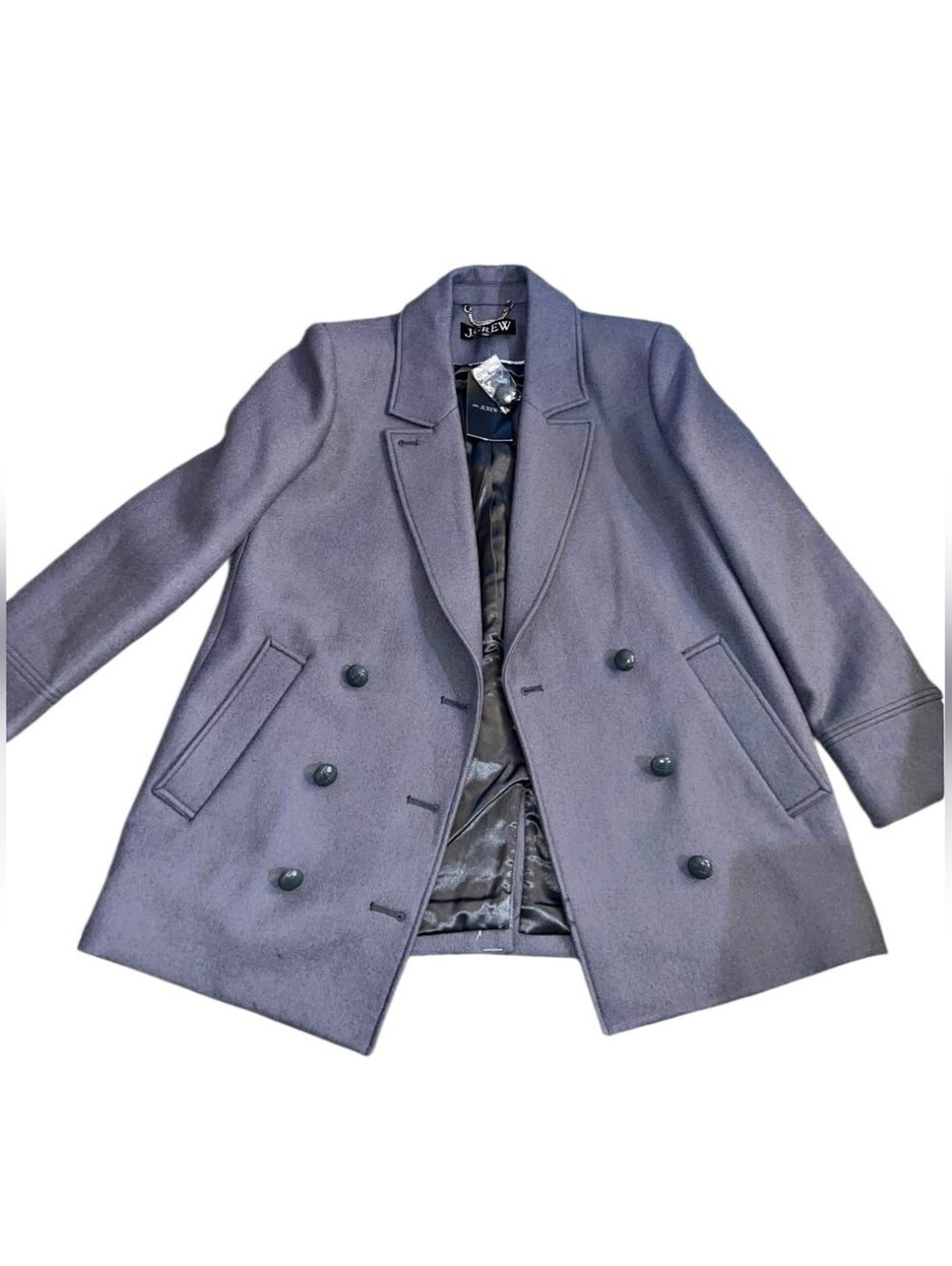 J. Crew Classic peacoat jacket double breasted coat Italian wool blend melton - Picture 11 of 16